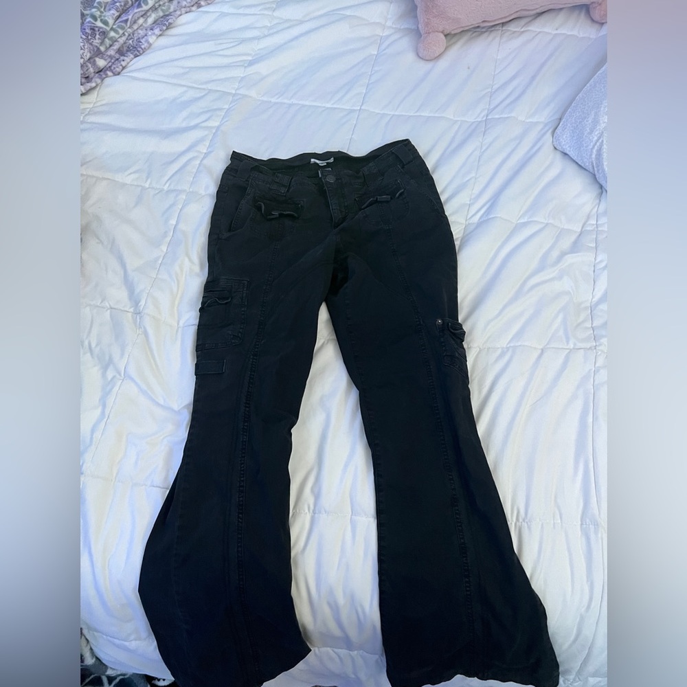 Y2K Black Flare Cargo pants